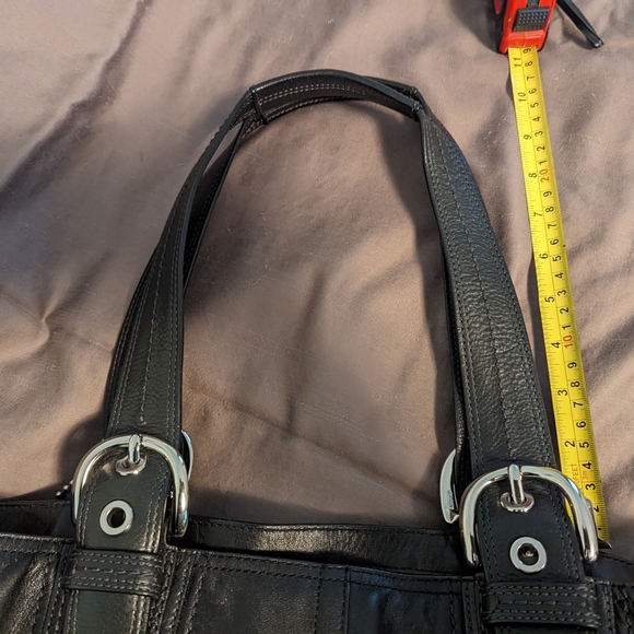 Coach Soho xl black leather carryall tote shoulder purse. - Picture 7 of 10